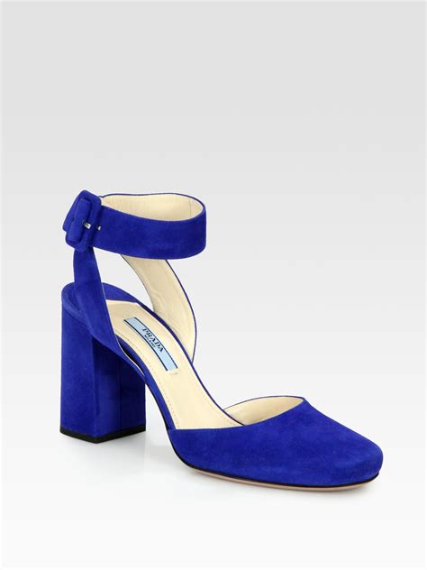 sky blue prada|blue prada ankle strap.